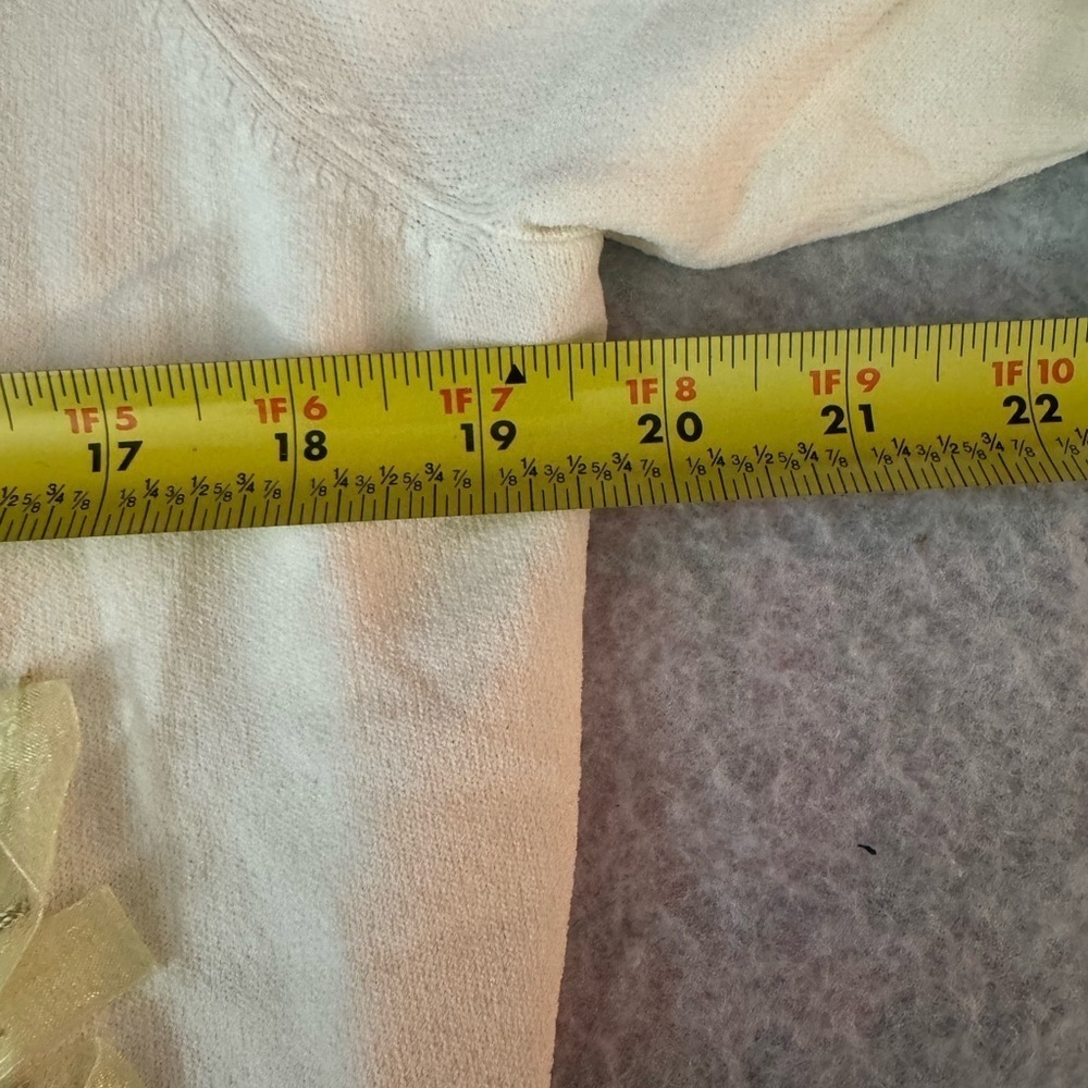 Bob Mackie 3/4 Sleeve Cardigan Off White With Yellow Flower Detail L - Picture 8 of 9